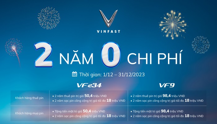 VinFast công bố chương trình “2 năm không chi phí”, tặng quà tới hơn 116 triệu đồng