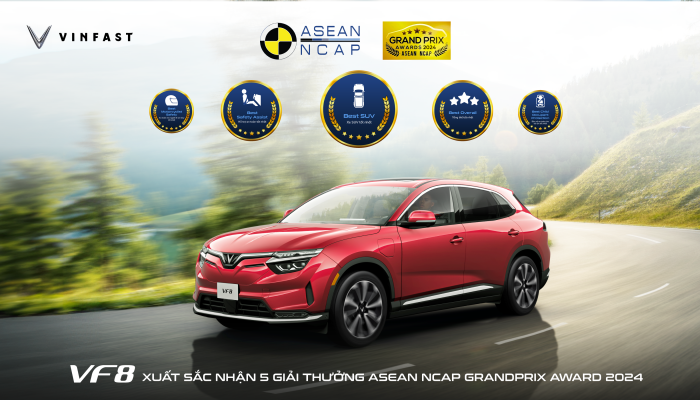 VINFAST VF 8 GIÀNH CHIẾN THẮNG VANG DỘI TẠI LỄ TRAO GIẢI CỦA ASEAN NCAP